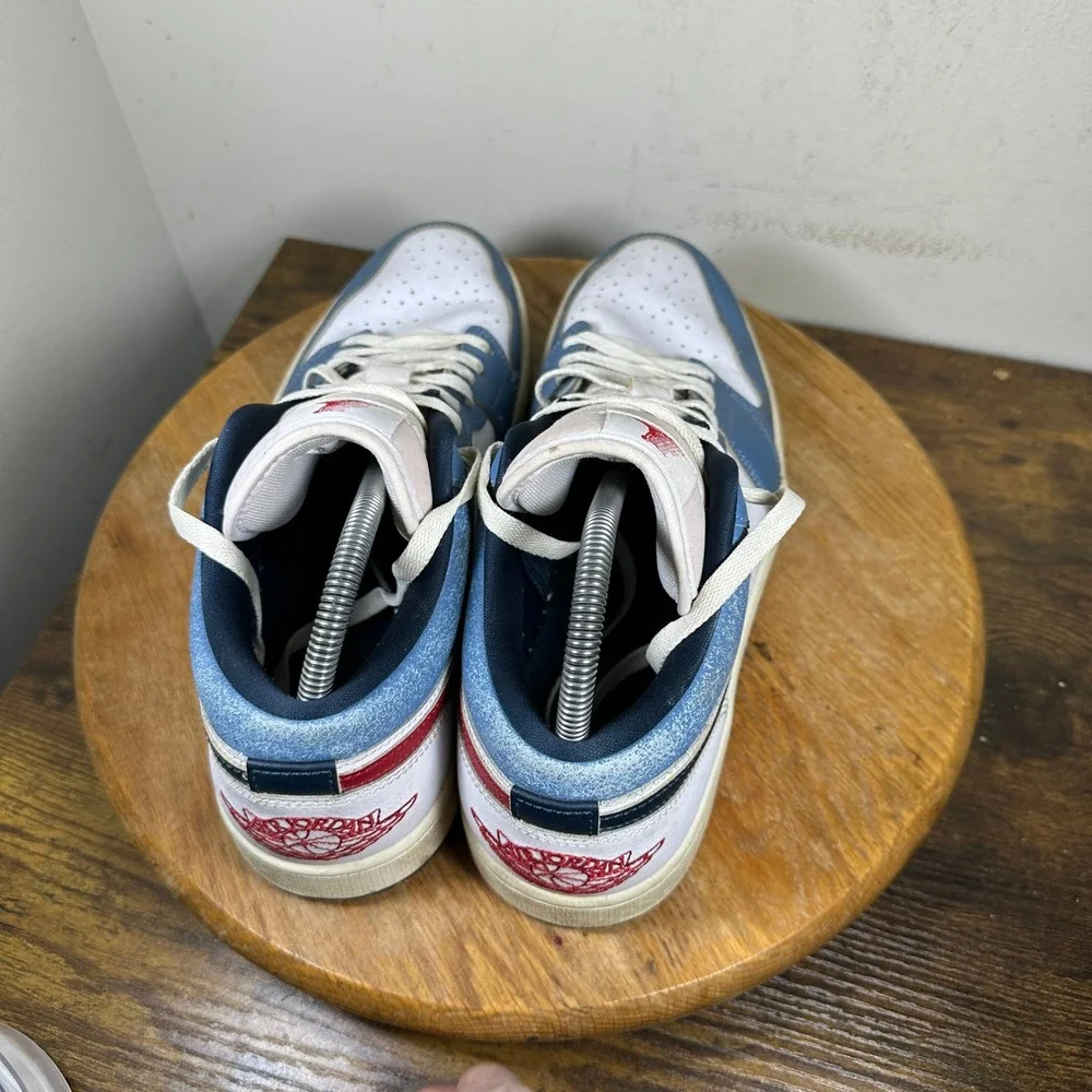 Jordan 1 Low SE Industrial Blue White Varsity Red Sneakers HM3711-144 Mens 11